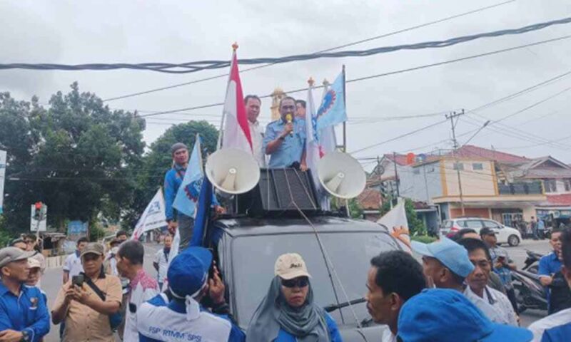 Demo Buruh Lampung pada peringatan May Day 2024 | Foto: Ist.