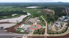 Proyek pembangunan Bendungan Margatiga | Foto: Ist.