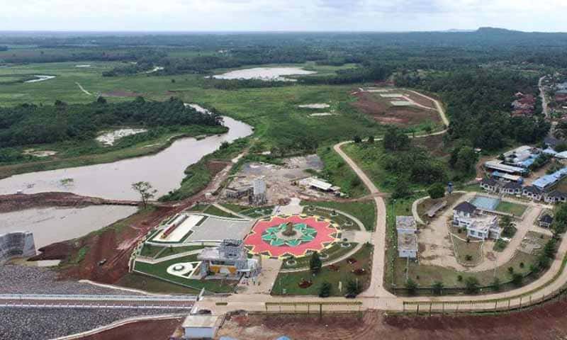 Proyek pembangunan Bendungan Margatiga | Foto: Ist.