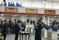 Pelantikan Mustika Bahrum sebagai anggota DPRD Provinsi Lampung menggantikan Ririn Kuswantari | Foto: Ist.