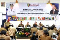 Rapat koordinasi (Rakor) Sekretaris Daerah Kabupaten/Kota se-Provinsi Lampung | Foto: Ist.