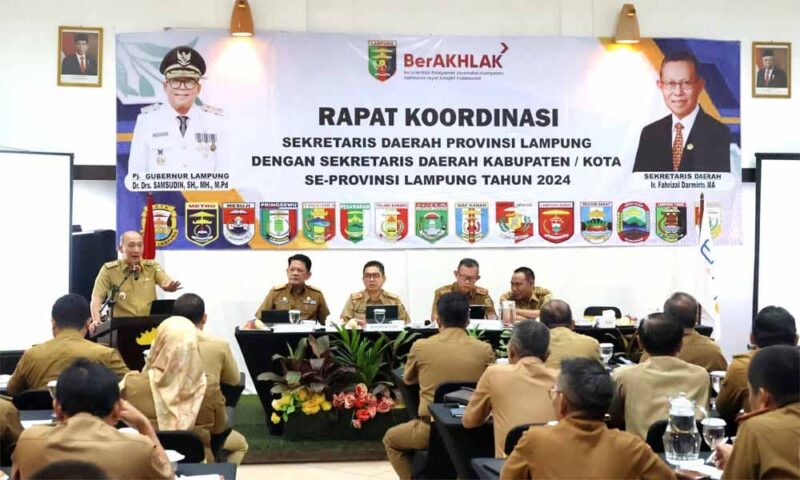 Rapat koordinasi (Rakor) Sekretaris Daerah Kabupaten/Kota se-Provinsi Lampung | Foto: Ist.