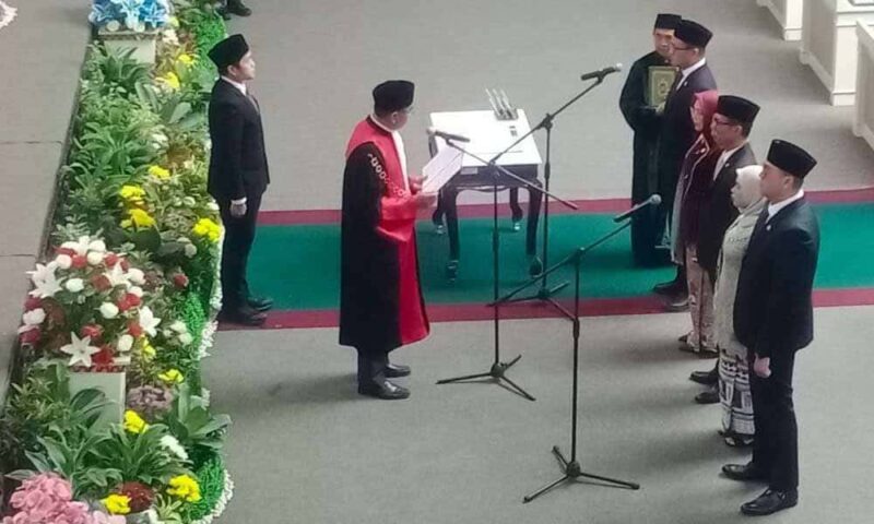 Acara pengambilan sumpah Pimpinan DPRD Provinsi Lampung masa jabatan 2024-2029 | Foto: Ist.