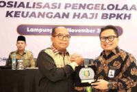 Pj Gubernur Lampung Samsudin hadiri kegiatan Sosialisasi Pengelolaan Keuangan Haji BPKH bertempat di BBC Hotel Bandar Jaya | Foto: Ist.