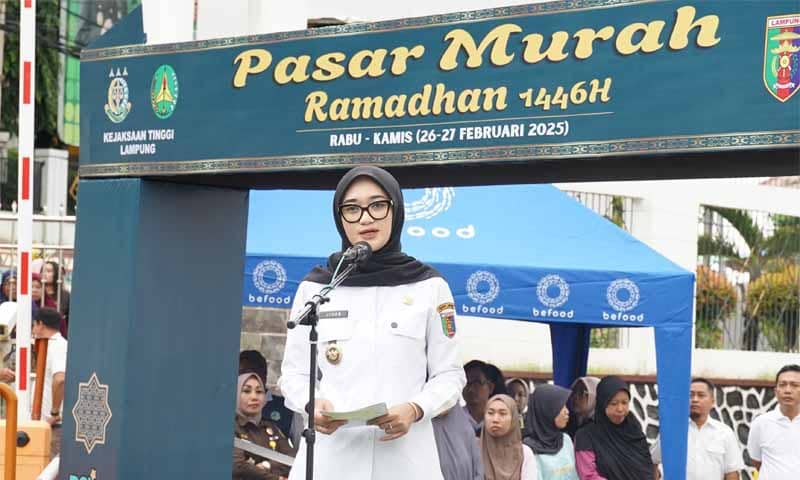 Wakil Gubernur Lampung, Jihan Nurlela, meninjau langsung pelaksanaan Bazar Pasar Murah Ramadan | Foto: Ist.