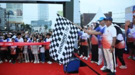 Pj. Gubernur Samsudin Lepas Peserta Bank Lampung Run 2025 | Foto: Ist.