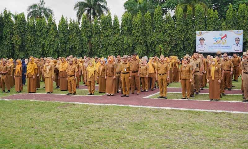 Apel mingguan dan peringatan Hari Keluarga Nasional (Harganas) ke-32 Tahun 2025 Pemprov Lampung | Foto: Ist.