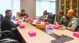 Ketua DPRD Provinsi Lampung, Ahmad Giri Akbar menerima kunjungan kerja Komandan Korem 043/Garuda Hitam (Gatam), Brigjen TNI Haryantana | Foto: Ist.