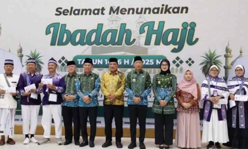 Keberangkatan Kloter Pertama Jamaah Haji Lampung tahun 2025 | Foto: Ist.