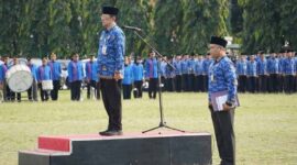 Upacara bulanan di Lingkungan Pemerintah Provinsi Lampung, di Lapangan Korpri, Rabu (17/09/2025) | Foto: Ist.