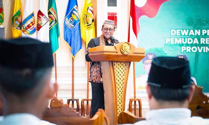 Kepala Dinas Komunikasi Informatika dan Statistik Provinsi Lampung, Ganjar Jationo, menghadiri acara Pelantikan Dewan Pengurus Wilayah DPW BKPRMI Provinsi Lampung | Foto: Ist.