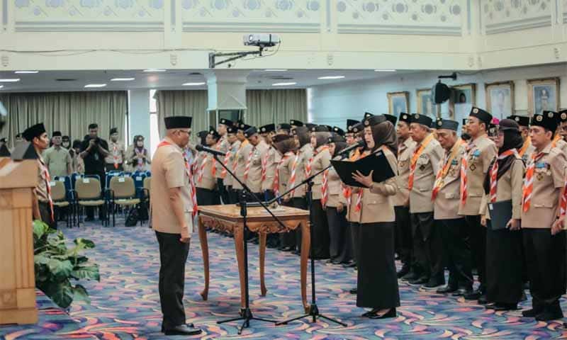 Kamabida Lampung melantik Wakil Gubernur Jihan Nurlela sebagai Ketua Kwartir Daerah (Kakwarda) Lampung | Foto: Ist.