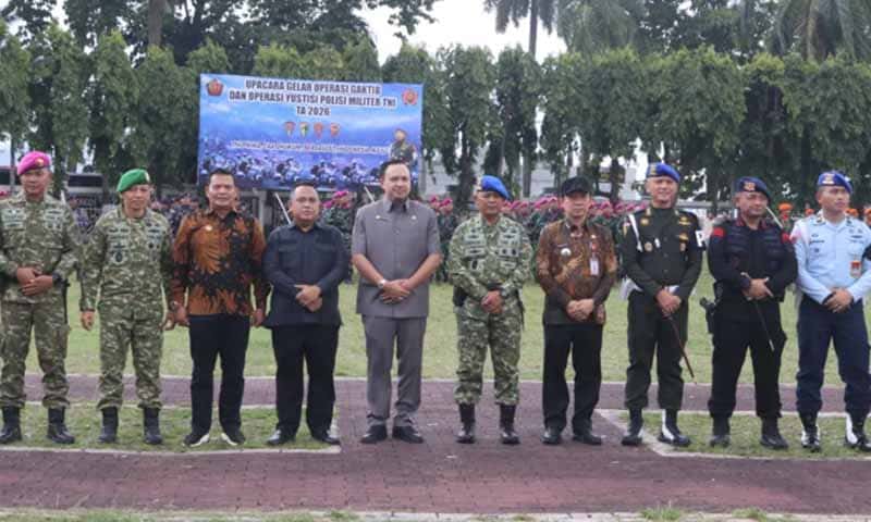 Ketua Komisi I DPRD Provinsi Lampung, Garinca Reza Pahlevi, S.I.Kom., M.M., menghadiri Upacara Gelar Operasi Penegakan Ketertiban (Gaktib) dan Yustisi Polisi Militer TNI Tahun Anggaran 2026 | Foto: Ist.