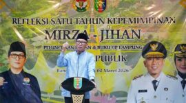 Acara Peluncuran Koran Ikatan Jurnalis Provinsi (IJP) Lampung dan buku 1 Tahun Mirza–Jihan | Foto: Ist.