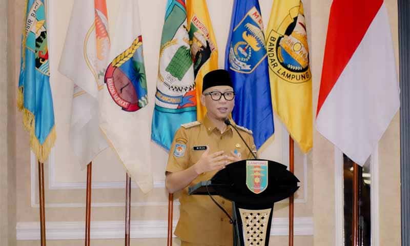 Gubernur Lampung, Rahmat Mirzani Djausal, meresmikan Pos Bantuan Hukum Desa/Kelurahan se-Provinsi Lampung di Balai Keratun Lantai 3 Kantor Gubernur Lampung, Senin (9/3/2026) | Foto: Ist.