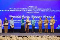 Pemerintah Provinsi Lampung menerima apresiasi dari Menteri Kependudukan dan Pembangunan Keluarga/Kepala BKKBN atas keberhasilan menyusun dokumen Peta Jalan Pembangunan Kependudukan | Foto: Ist.
