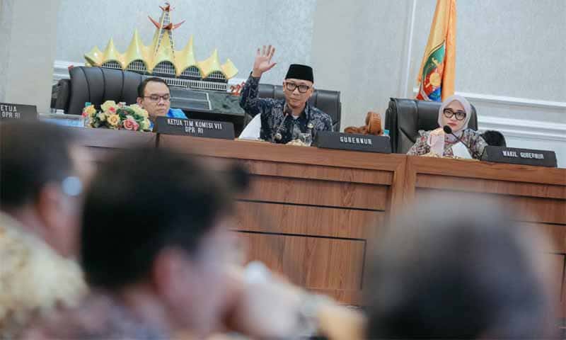 Gubernur Rahmat Mirzani Djausal menerima kunjungan kerja reses Komisi VII DPR RI | Foto: Ist.