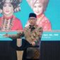 Gubernur Lampung, Rahmat Mirzani Djausal menghadiri peringatan Hari Pendidikan Nasional (Hardiknas) bertema “Cawo Bubalah Lampung” yang digelar Mighrul Lappung Bersatu di Balai Keratun, Jumat (22/5/2026) | Foto: Ist.