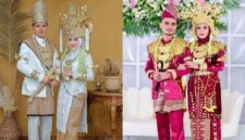 Kiri pakaian adat Pepadun dan Kanan pakaian adat Saibatin | Foto: Ist.