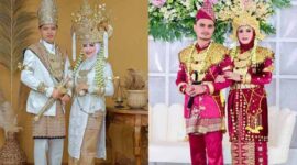 Kiri pakaian adat Pepadun dan Kanan pakaian adat Saibatin | Foto: Ist.