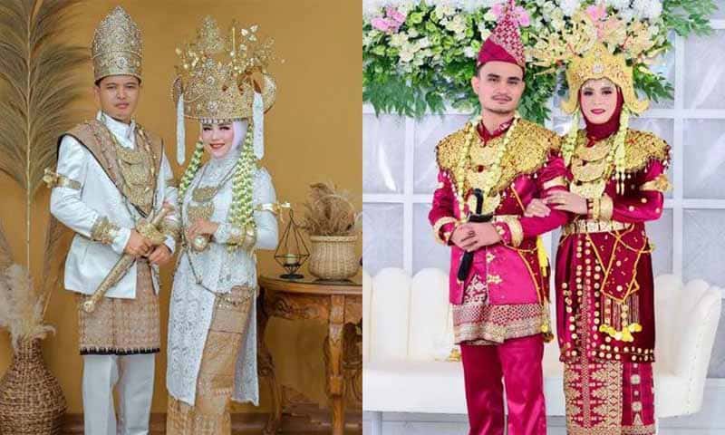 Kiri pakaian adat Pepadun dan Kanan pakaian adat Saibatin | Foto: Ist.