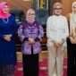 Wakil Gubernur Lampung Jihan Nurlela saat menyambut kunjungan kerja Menteri Pemberdayaan Perempuan dan Perlindungan Anak (PPPA) RI, Arifah Fauzi | Foto: Ist.