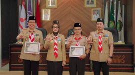 Wakil Gubernur Lampung sekaligus Ketua Kwartir Daerah (Kwarda) Gerakan Pramuka Lampung, Jihan Nurlela melantik Pengurus Majelis Pembimbing Gugus Depan (Mabigus) dan Pembina Gugus Depan 09-029 dan 09-030 Gerakan Pramuka UIN Raden Intan Lampung | Foto: Ist.