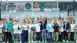 Sekretaris Daerah Provinsi Lampung, Marindo Kurniawan, membuka Kejurda Padel Lampung | Foto: Ist.